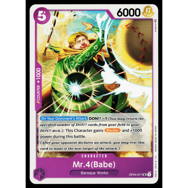 Mr. 4 (Babe) - OP04-071 - NM - Uncommon - English OP04 - One Piece TCG