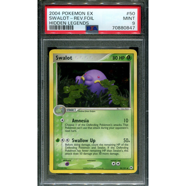 Swalot - 50/101 - PSA 9 - Reverse Holo - Hidden Legends - Pokemon - 80847