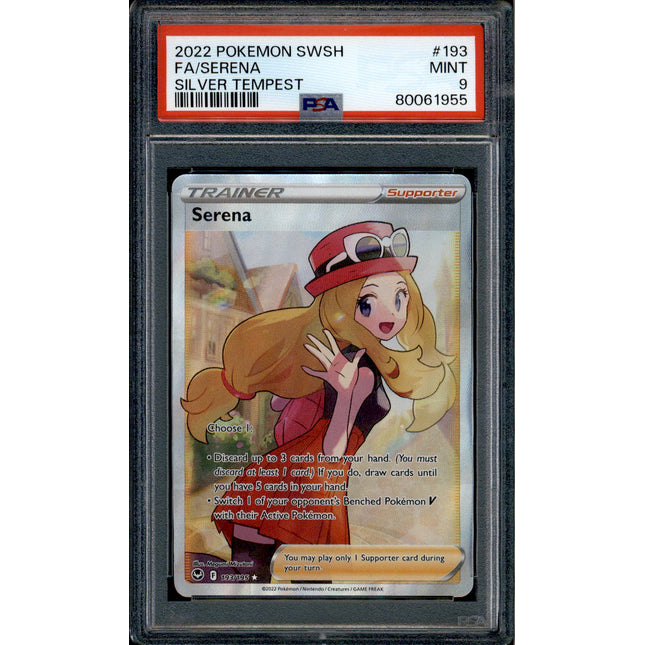 Serena - 193/195 - PSA 9 - Full Art - Silver Tempest - Pokemon - 61955