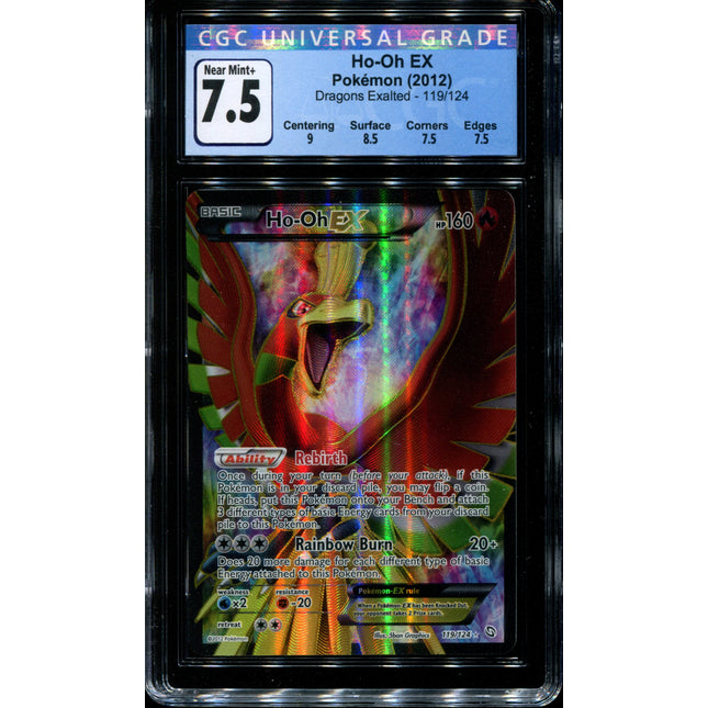 Ho-oh EX - 119/124 - CGC 7.5 Near Mint+ - Dragons Exalted - 02011