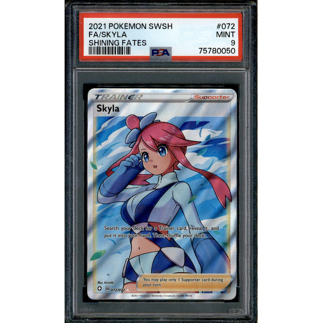 Skyla - 072/072 - PSA 9 - Full Art - Shining Fates - Pokemon - 80050