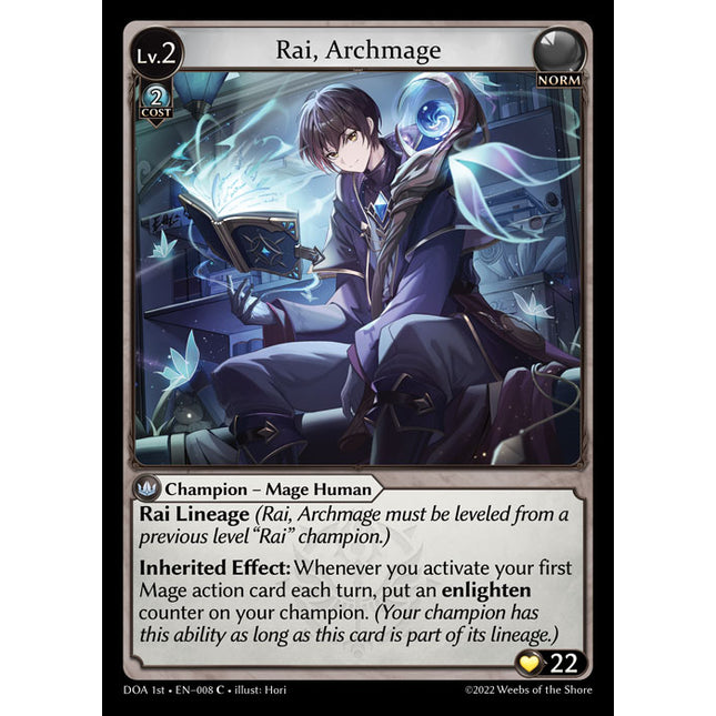 Rai, Archmage - DOA 1st EN-008 - Common - Near Mint - Non-Foil - Grand Archive TCG