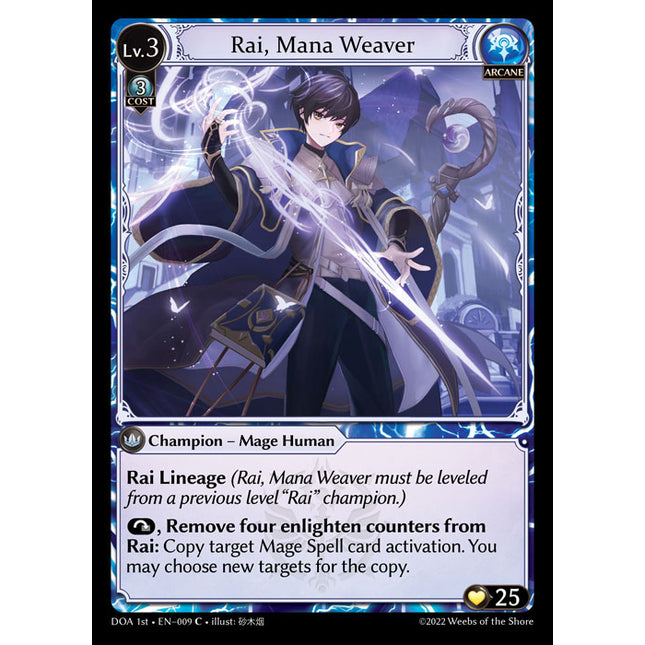 Rai, Mana Weaver - DOA 1st EN-009 - Common - Near Mint - Non-Foil - Grand Archive TCG
