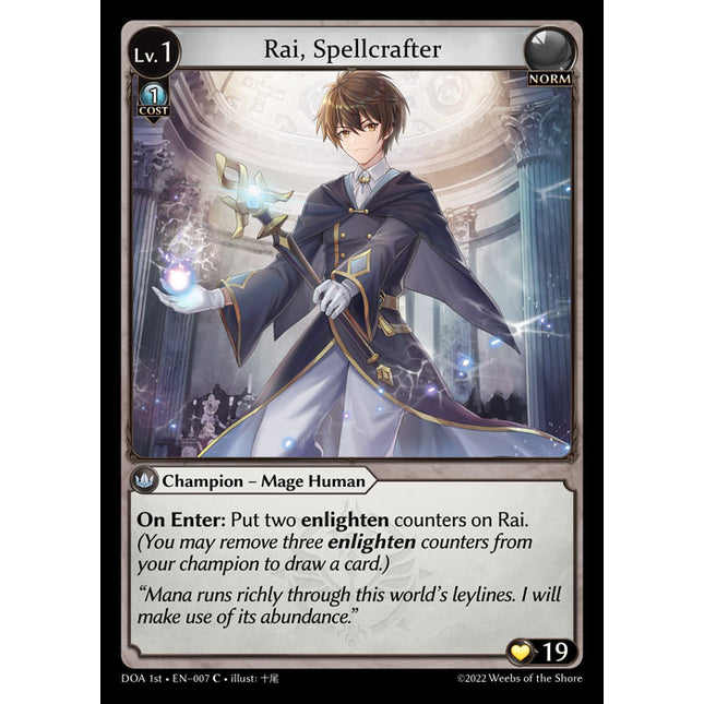 Rai, Spellcrafter - DOA 1st EN-007 - Common - Near Mint - Foil - Grand Archive TCG