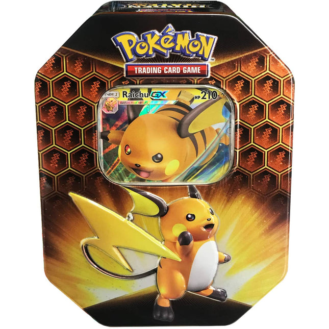Raichu GX - Hidden Fates Tin - 4 Packs + Promo - Sealed - New