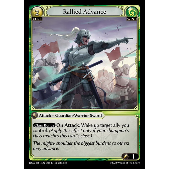 Rallied Advance - DOA 1st EN-218 - Common - Near Mint - Foil - Grand Archive TCG
