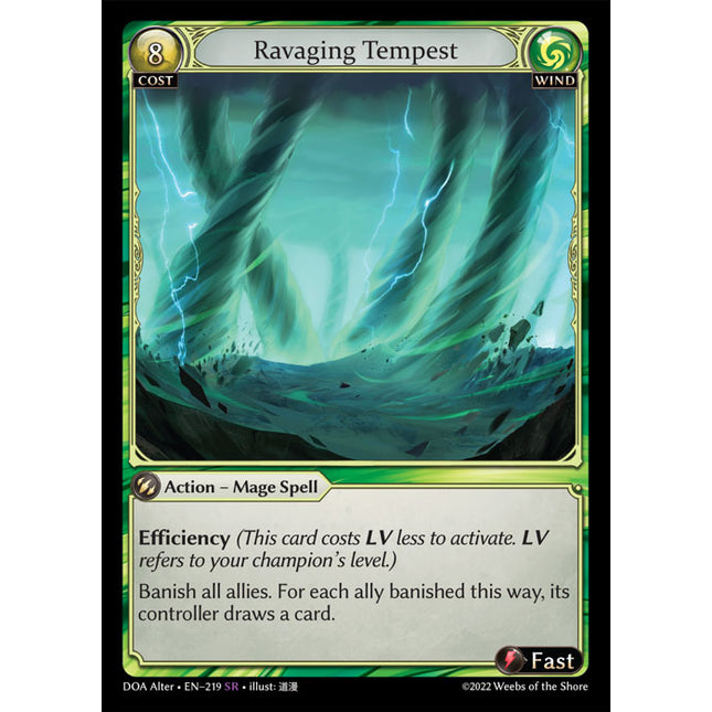 Ravaging Tempest - DOA Alter EN-219 - x1 - Super Rare - Near Mint - Non-Foil - Grand Archive TCG