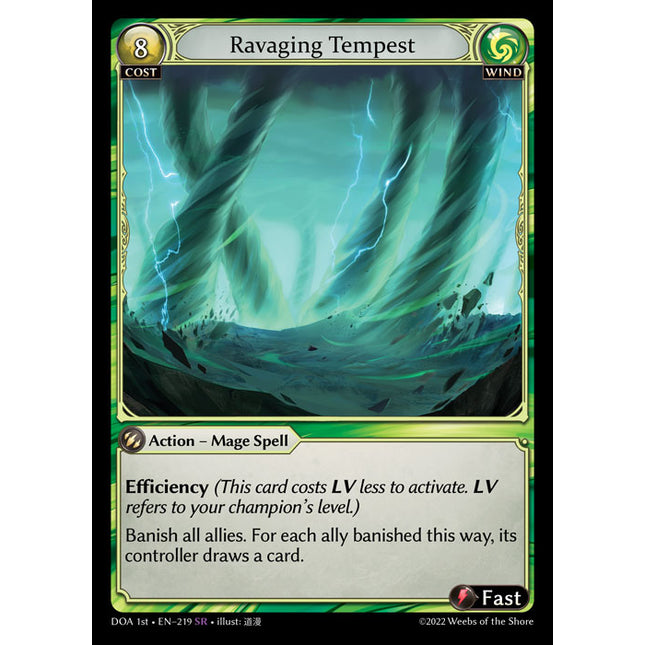Ravaging Tempest - DOA 1st EN-219 - Super Rare - Near Mint - Non-Foil - Grand Archive TCG