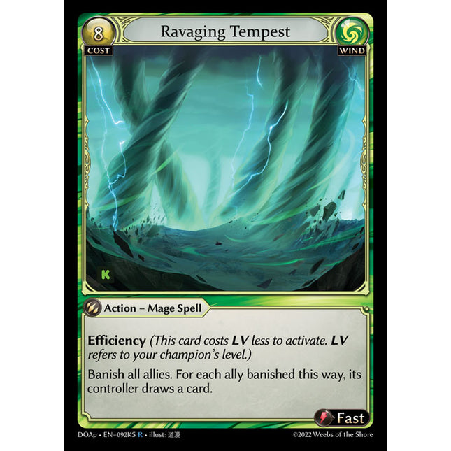 Ravaging Tempest - DOAp-092KS - Rare - Near Mint - Non-Foil - Grand Archive TCG