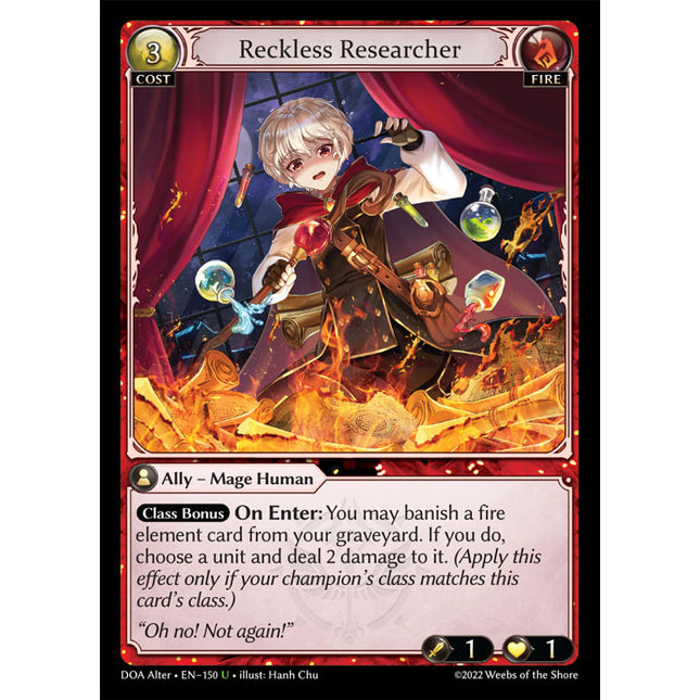 Reckless Researcher - DOA Alter EN-150 - x1 - Uncommon - Near Mint - Non-Foil - Grand Archive TCG