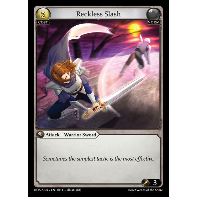 Reckless Slash - DOA Alter EN-105 - x4 - Common - Near Mint - Non-Foil - Grand Archive TCG