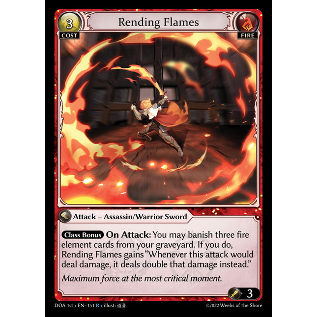Rending Flames - DOA 1st EN-151 - Rare - Near Mint - Foil - Grand Archive TCG