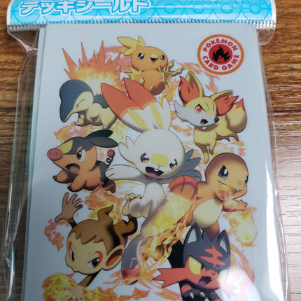 Charmander, Cyndaquil, Scorbunny and Fire Starter Friends - Japanese - Set of 64 Pokemon Card Sleeves