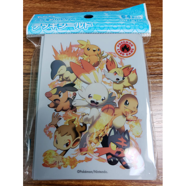 Charmander, Cyndaquil, Scorbunny and Fire Starter Friends - Japanese - Set of 64 Pokemon Card Sleeves