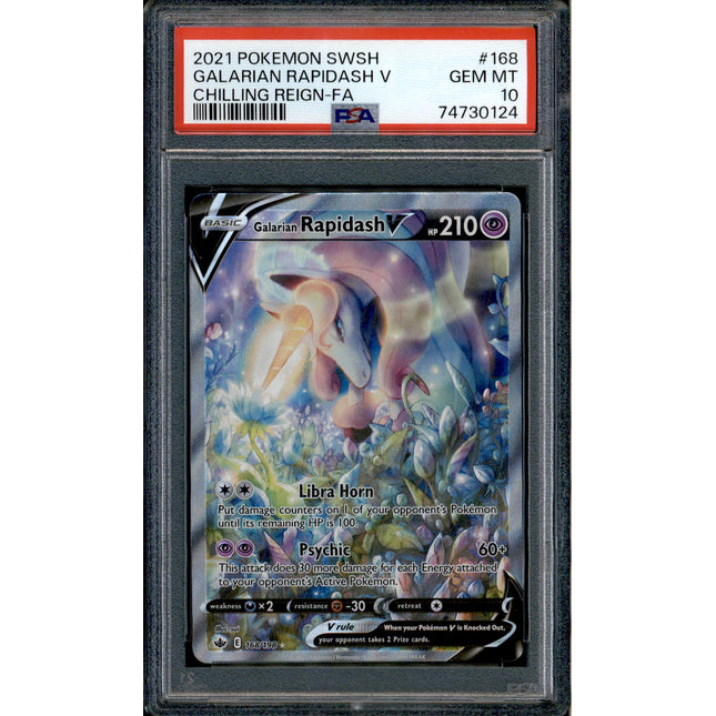 Galarian Rapidash V - 168/198 - PSA 10 - Alt Art - Chilling Reign - Pokemon - 30124