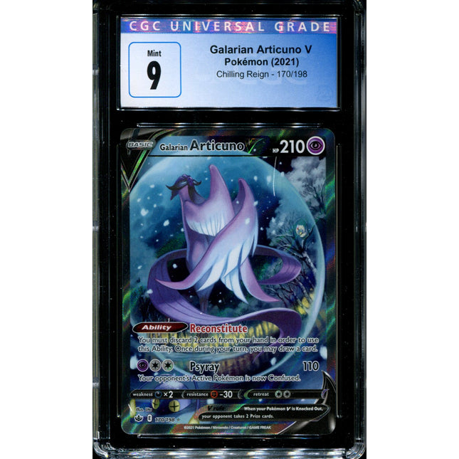 Galarian Articuno V - 170/198 - CGC 9 - Chilling Reign - Alternate Art - Pokemon - 91113