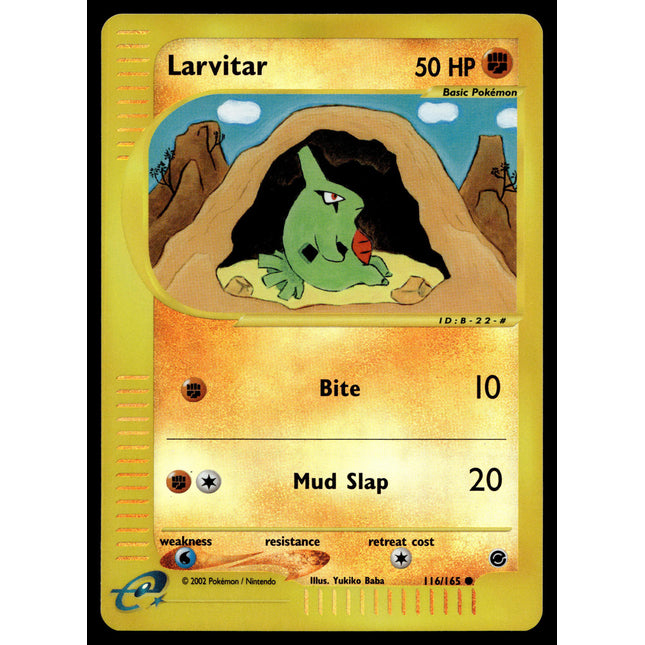 Larvitar - 116/165 - NM - Reverse Holo - Expedition - Pokemon - A9-76