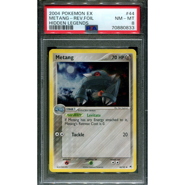 Metang - 44/101 - PSA 8 - Reverse Holo - Hidden Legends - Pokemon - 80833