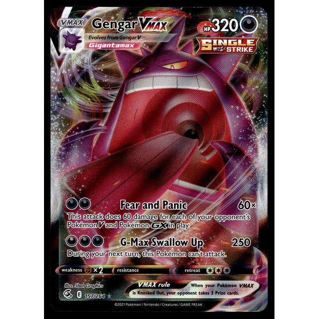 Gengar Vmax - 157/264 - NM - Ultra Rare - Fusion Strike - Pokemon - A8-63