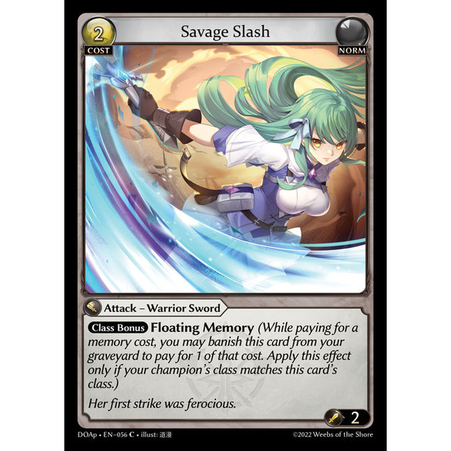 Savage Slash - DOAp-056 - Common - Near Mint - Non-Foil - Grand Archive TCG