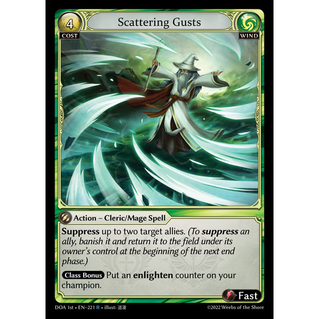 Scattering Gusts - DOA 1st EN-221 - Rare - Near Mint - Foil - Grand Archive TCG
