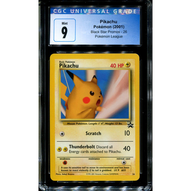 Pikachu - 26 - CGC 9 - Black Star Promos - League - Pokemon - 92040