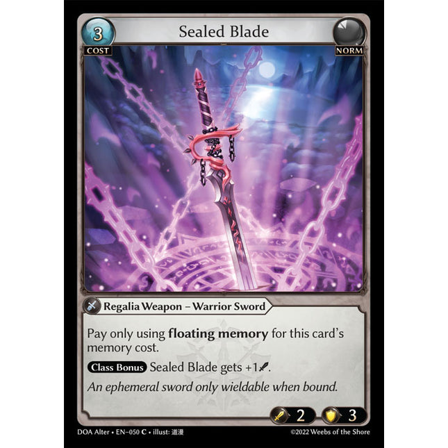 Sealed Blade - DOA Alter EN-050 - x4 - Common - Near Mint - Non-Foil - Grand Archive TCG