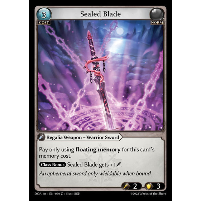 Sealed Blade - DOA 1st EN-050 - Common - Near Mint - Non-Foil - Grand Archive TCG