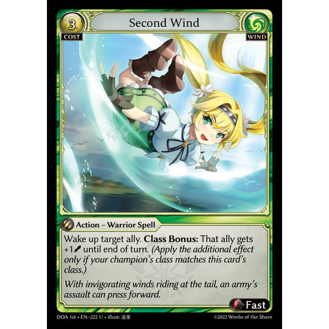 Second Wind - DOA 1st EN-222 - Uncommon - Near Mint - Foil - Grand Archive TCG