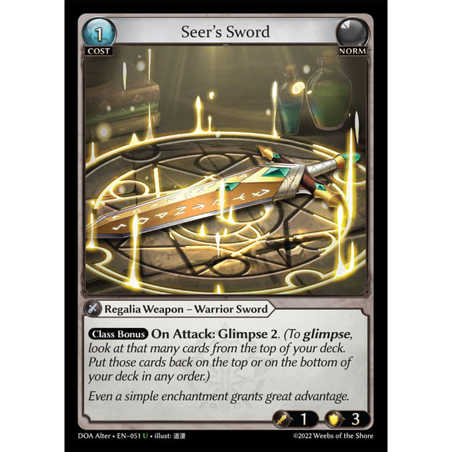 Seer's Sword - DOA Alter EN-051 - x1 - Uncommon - Near Mint - Non-Foil - Grand Archive TCG