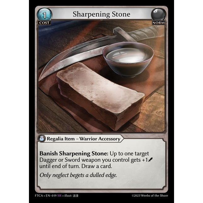 Sharpening Stone - FTCA EN-019 - x1 - SR - NM - Armaments Foil - Grand Archive TCG