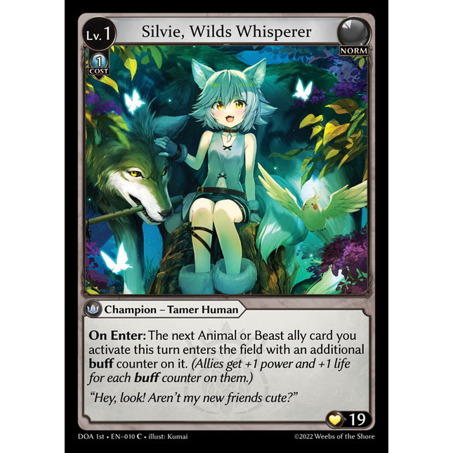 Silvie, Wilds Whisperer - DOA 1st EN-010 - Common - Near Mint - Foil - Grand Archive TCG