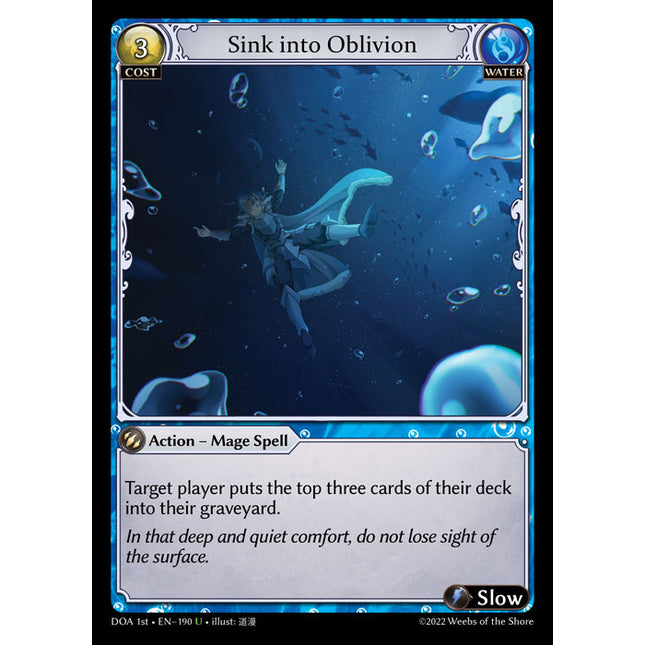 Sink into Oblivion - DOA 1st EN-190 - Uncommon - Near Mint - Foil - Grand Archive TCG