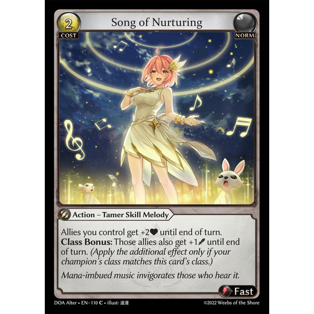 Song of Nurturing - DOA Alter EN-110 - x4 - Common - Near Mint - Non-Foil - Grand Archive TCG
