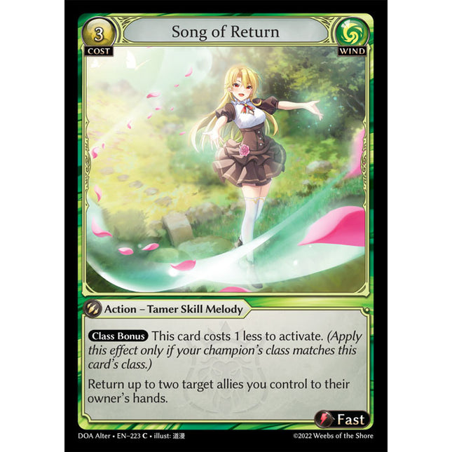 Song of Return - DOA Alter EN-223 - x4 - Common - Near Mint - Non-Foil - Grand Archive TCG