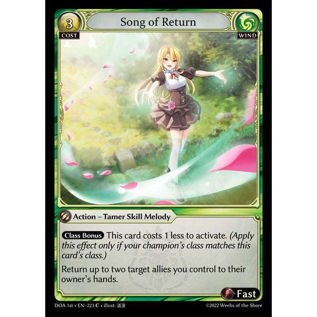 Song of Return - DOA 1st EN-223 - Common - Near Mint - Non-Foil - Grand Archive TCG