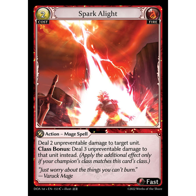 Spark Alight - DOA 1st EN-153 - Common - Near Mint - Foil - Grand Archive TCG