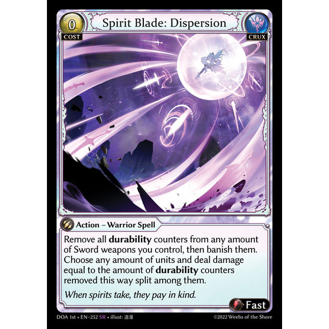 Spirit Blade: Dispersion - DOA 1st EN-252 - Super Rare - Near Mint - Foil - Grand Archive TCG