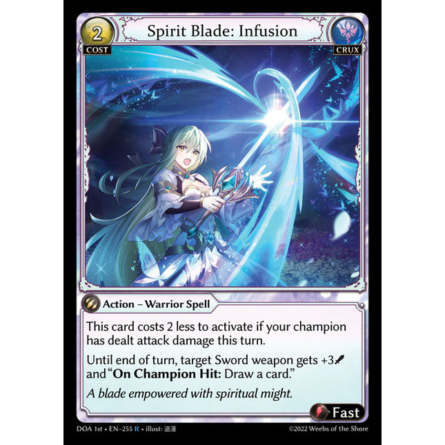 Spirit Blade: Infusion - DOA 1st EN-255 - Rare - Near Mint - Foil - Grand Archive TCG