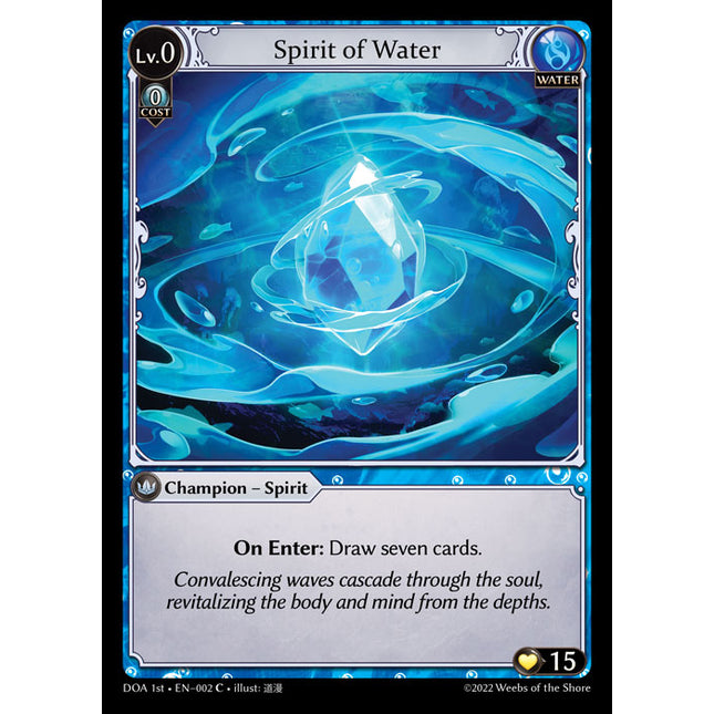 Spirit of Water - DOA 1st EN-002 - Common - Near Mint - Non-Foil - Grand Archive TCG