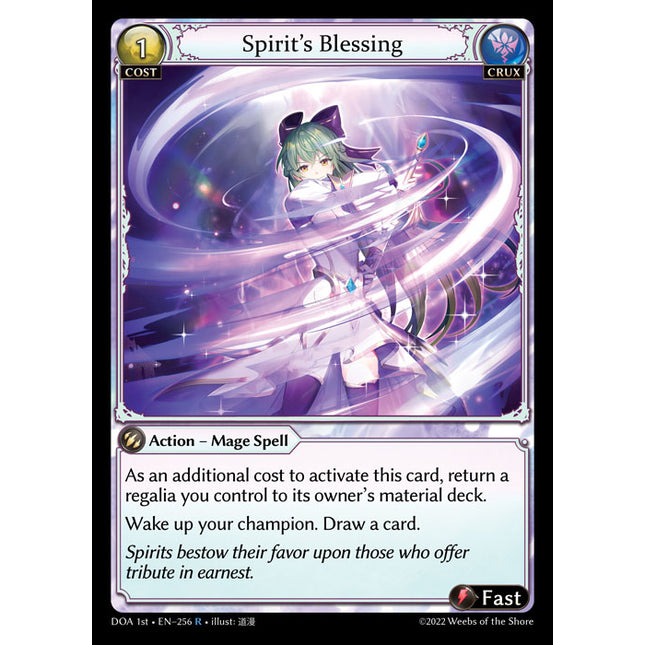 Spirit's Blessing - DOA 1st EN-256 - Rare - Near Mint - Foil - Grand Archive TCG