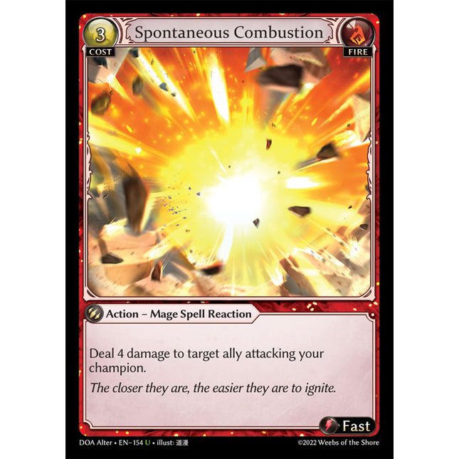 Spontaneous Combustion - DOA Alter EN-154 - x1 - Uncommon - Near Mint - Non-Foil - Grand Archive TCG