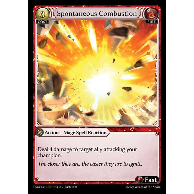 Spontaneous Combustion - DOA 1st EN-154 - Uncommon - Near Mint - Foil - Grand Archive TCG