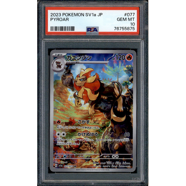 Pyroar - 077/073 - PSA 10 - AR Japanese - SV1a - Pokemon - 55875