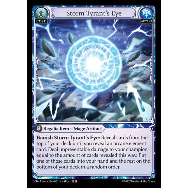 Storm Tyrant's Eye - DOA Alter EN-061 - x1 - Rare - Near Mint - Non-Foil - Grand Archive TCG