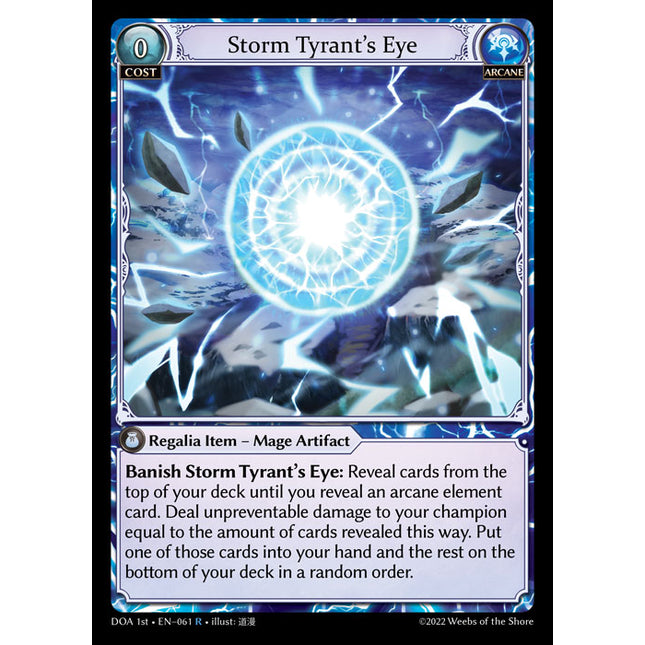 Storm Tyrant's Eye - DOA 1st EN-061 - Rare - Near Mint - Foil - Grand Archive TCG