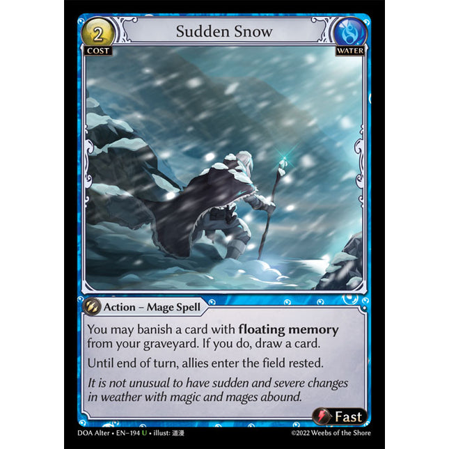 Sudden Snow - DOA Alter EN-194 - x1 - Uncommon - Near Mint - Non-Foil - Grand Archive TCG