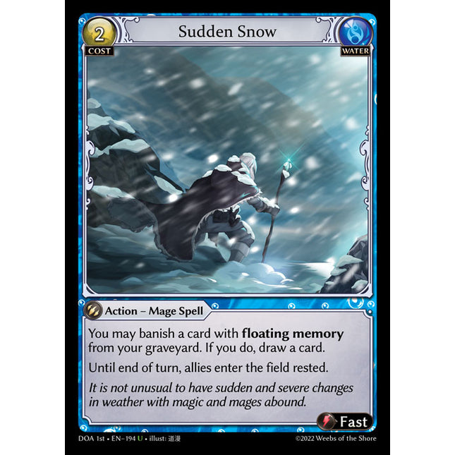 Sudden Snow - DOA 1st EN-194 - Uncommon - Near Mint - Non-Foil - Grand Archive TCG