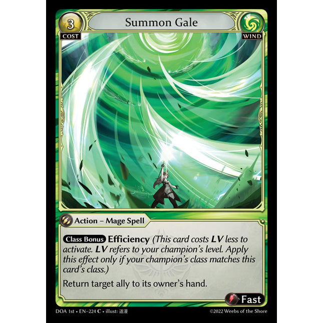 Summon Gale - DOA 1st EN-224 - Common - Near Mint - Foil - Grand Archive TCG