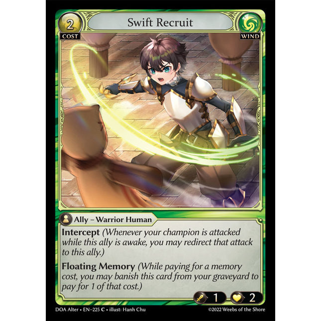 Swift Recruit - DOA Alter EN-225 - x4 - Common - Near Mint - Non-Foil - Grand Archive TCG
